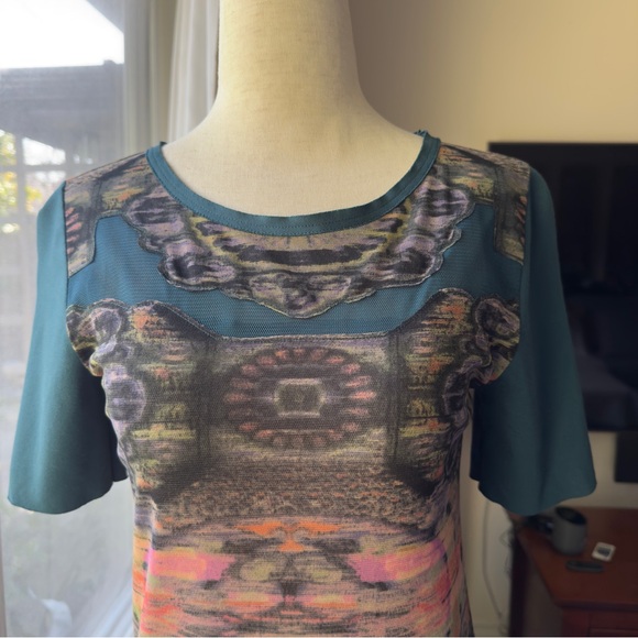 Vintage Vivienne Tam Geometric Print Mesh Dress - Picture 3 of 11